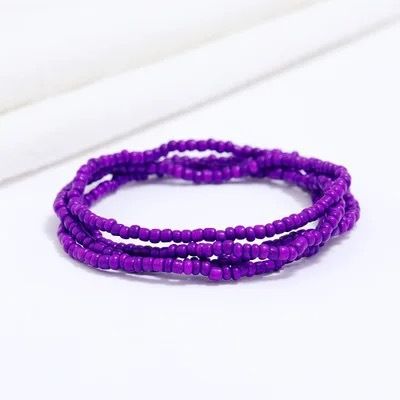 Chaîne de taille élastique faite à la main avec perles de couleur moyenne, 80 cm_voghion.com