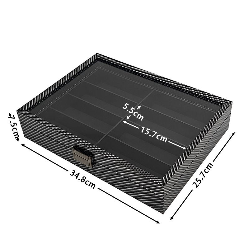 Hjem og hage Svart valnøtttre 8-bits briller Oppbevaring Collection Display Box 8 Bit Solbriller Oppbevaringsboks_voghion.com