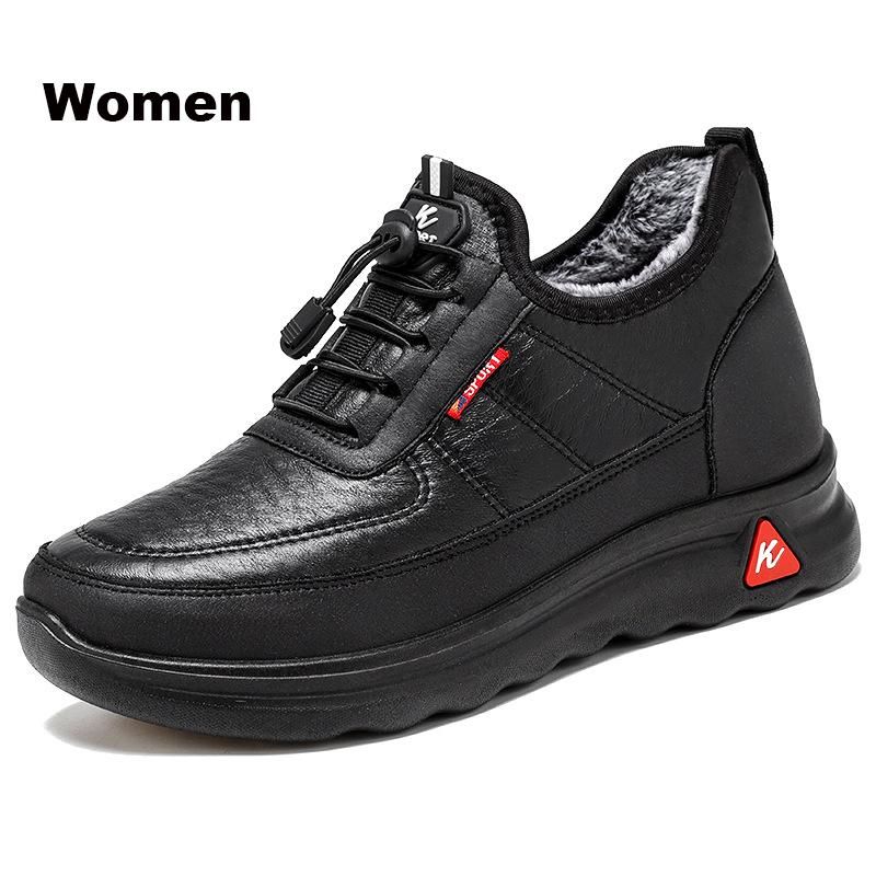 New Autumn and Winter Ladies Plus Velvet Sneakers Thick Waterproof Warm Shoes_voghion.com