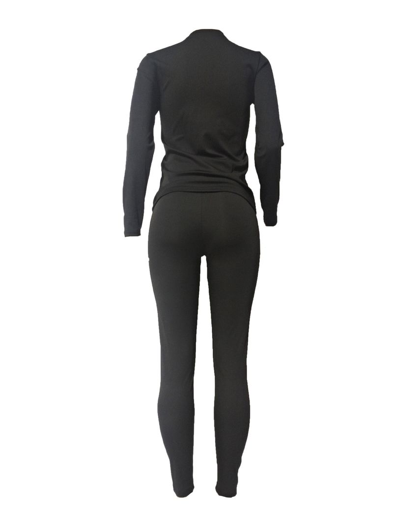 Zweiteiliges Set mit personalisiertem, lässig bedrucktem Kapuzenpullover für Damen_voghion.com