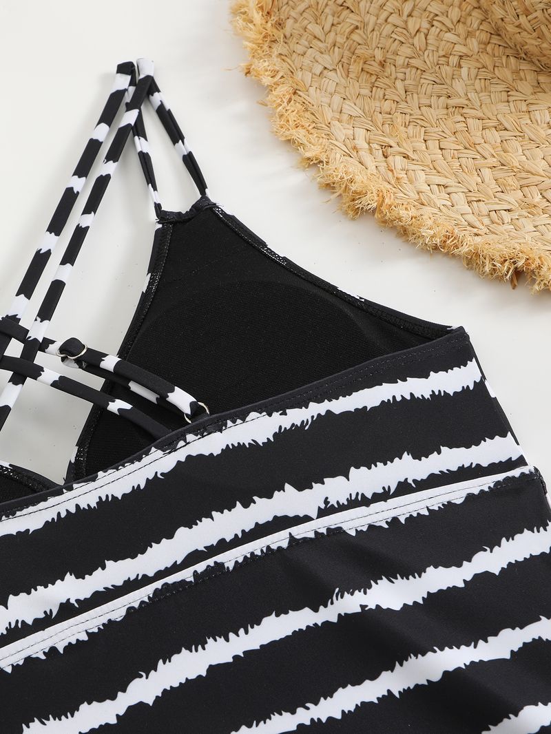 Maillot de bain deux pièces à rayures, coupe slim, pour femme, nouveauté 2025_voghion.com
