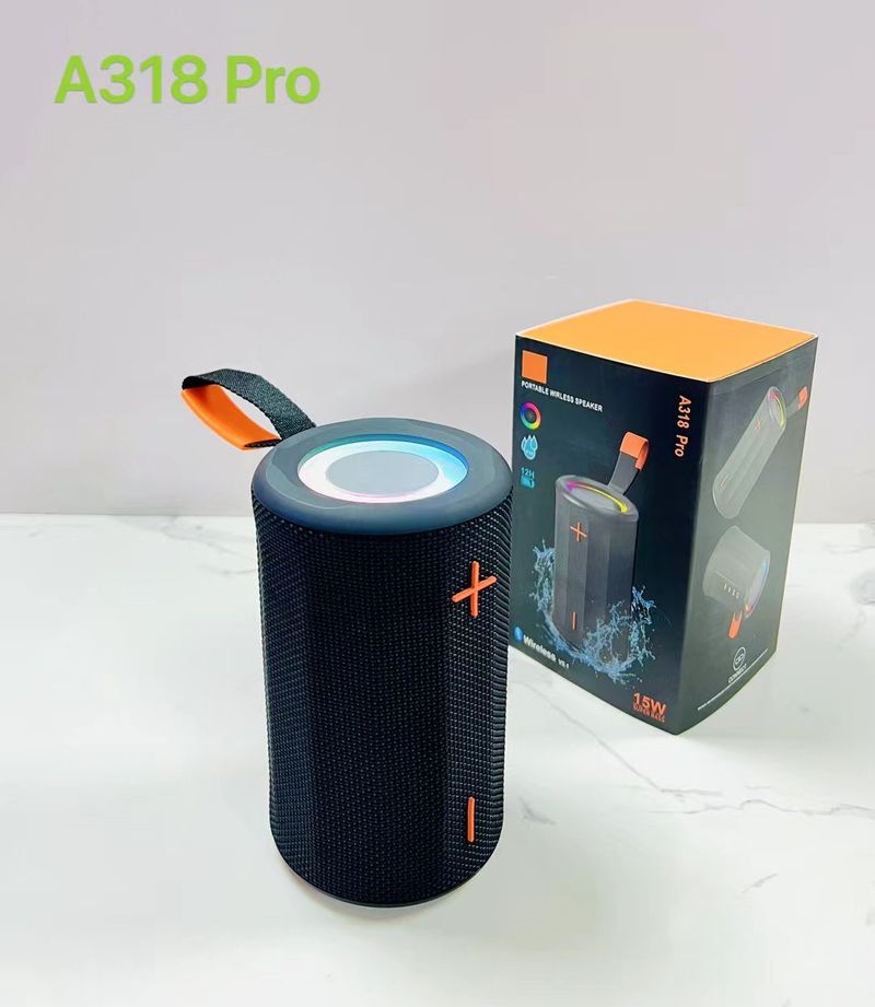 New A318pro Bluetooth waterproof outdoor handheld 15W subwoofer RGB color lights network speaker_voghion.com