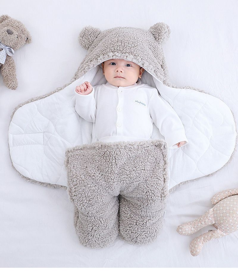Sacos de dormir para bebés recién nacidos, mantas suaves para envolver bebés, sobres de ropa de cama para recién nacidos, saco de dormir de vellón grueso para bebés de 0 a 6 meses_voghion.com