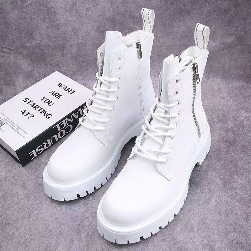 Men's Shoes boots men's Martin boots autumn and winter plus velvet high-top casual leather shoes British versatile thick-soled knight short boots_voghion.com