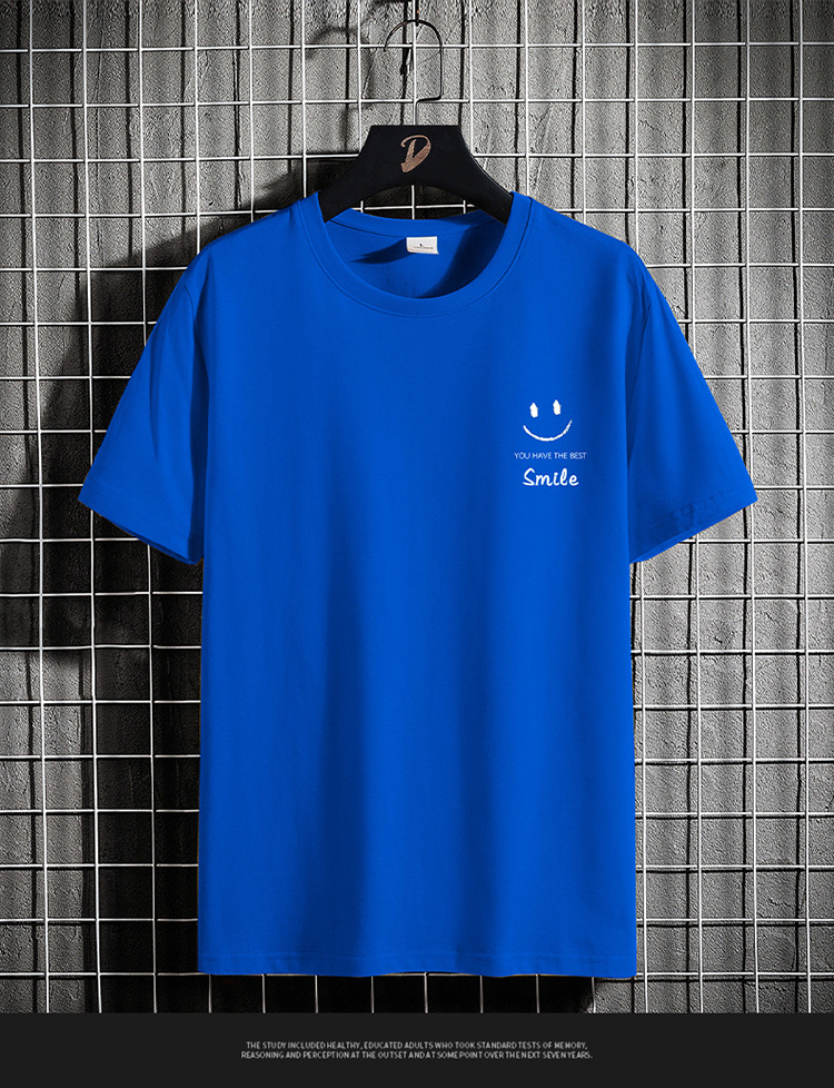 Men S Short Sleeve T Shirt Summer New Trendy Brand Half Men Bottom Loose Round Neck Hong Kong Style Top Clothes Cotton_voghion.com