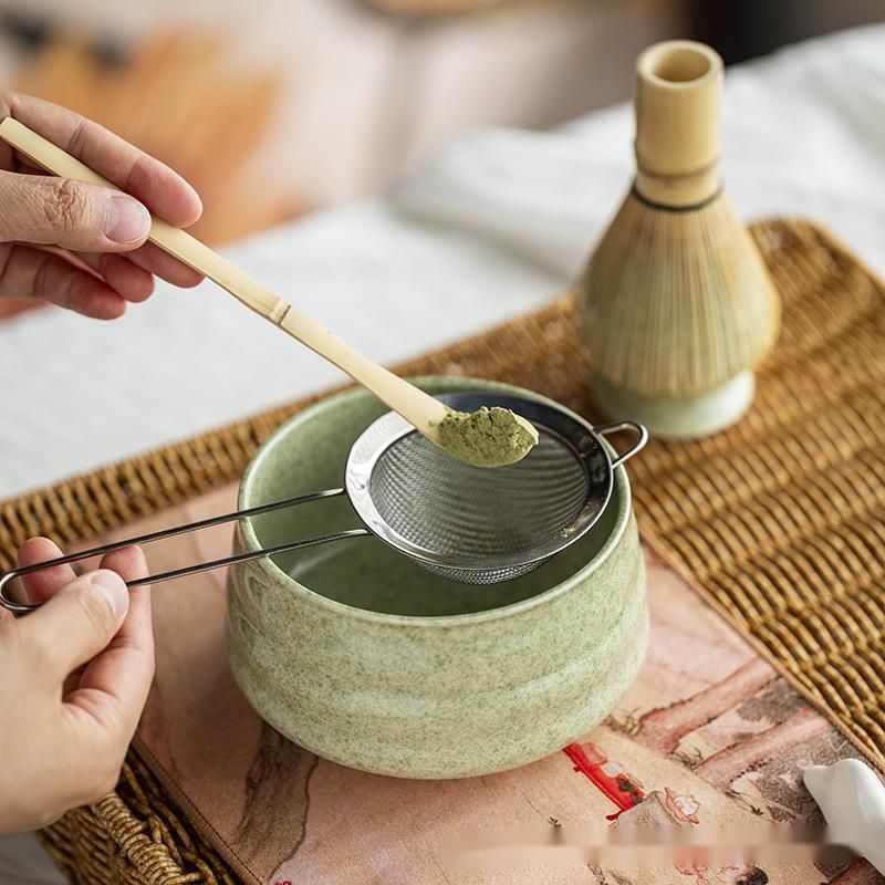 Ceramic Japanese Matcha Set With Bamboo Whisk, Hundred Books Stand, Song Dynasty Tea Ceremony Gift Box_voghion.com