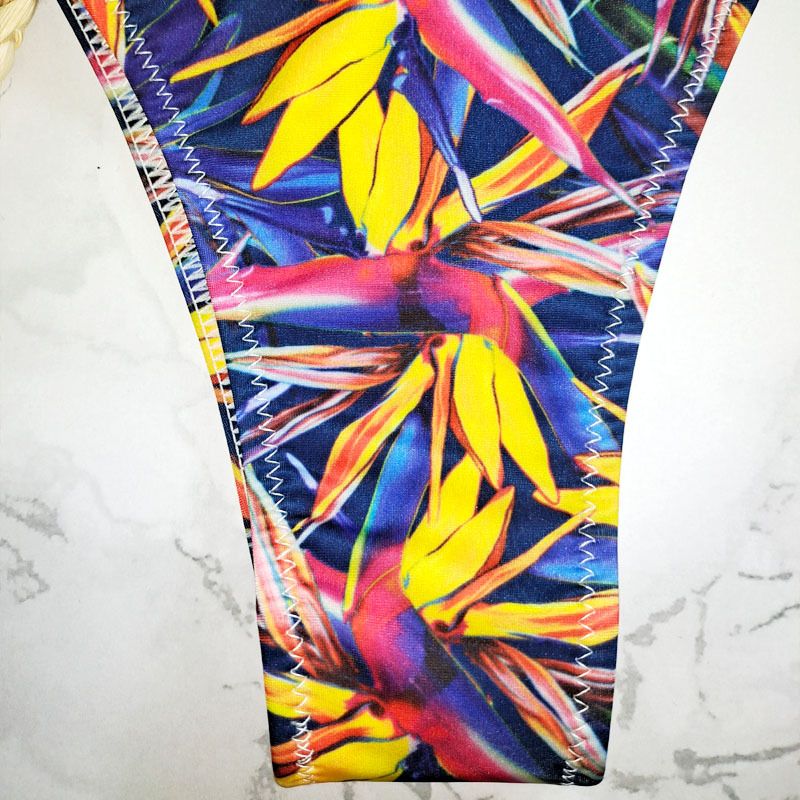 New Printed Women's Sexy Two-Piece Bikini Brazilian Hot Spring V-String Swim Bottoms_voghion.com