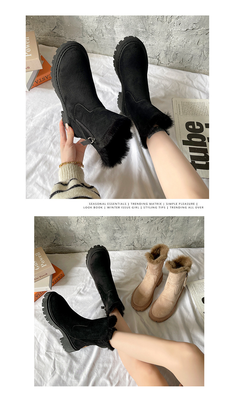 Large size thick warm snow boots for women winter new boots for women cotton shoes for women zipper plus cashmere cotton boots_voghion.com
