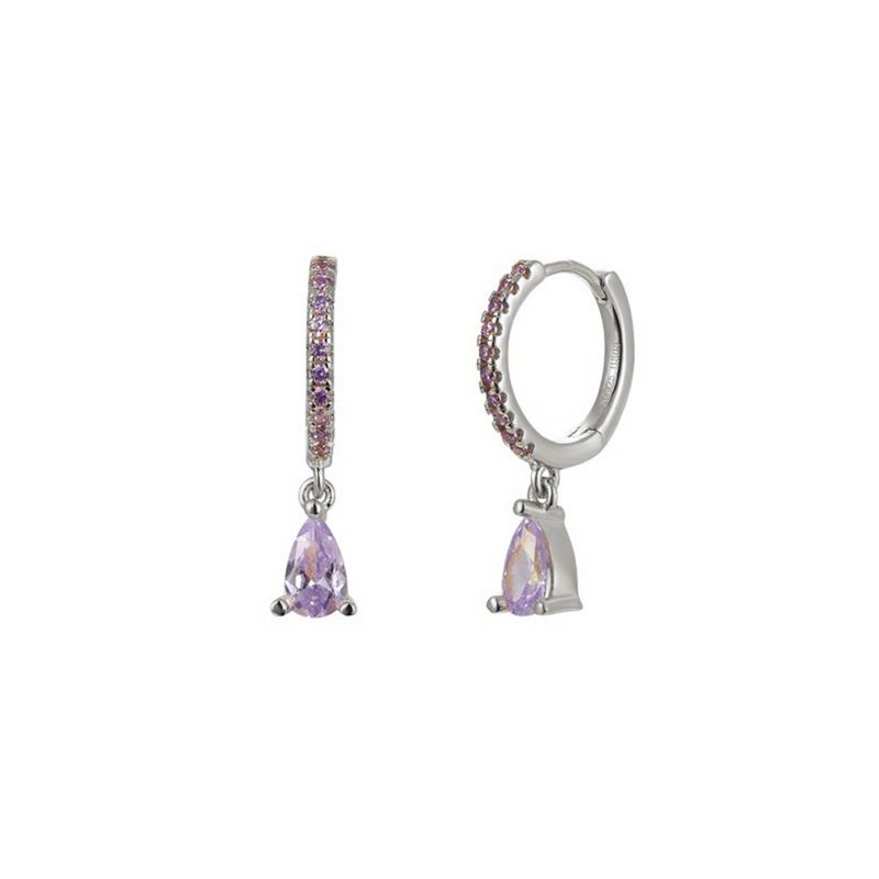 Light Luxury High-End Colorful Zircon Earrings Water Drop Inlaid Diamond Celi French Style Ear Clips Women's Jewelry_voghion.com