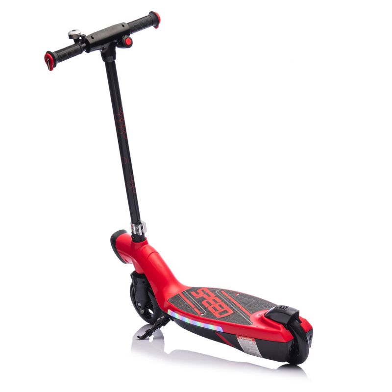 Kids Ride On Electric Scooter With Kickstand,Scooter Bell,Faster Speed , Longer Usage Time,Rear Brake,Wider Pedal,Non-Slip Handle,Colorful LED Lights_voghion.com