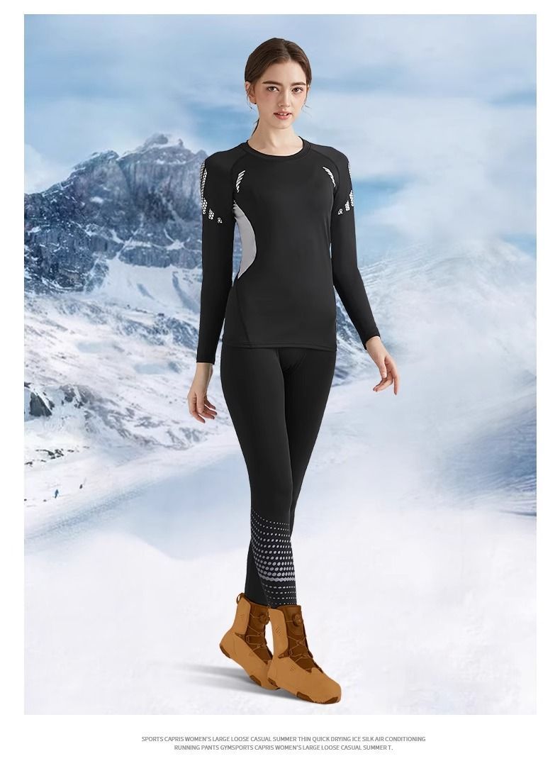Ski Suit Quick-Dry Women's Inner Liner Thermal Underwear Base Layer Leggings 2025 New Set Snow Equipment Winter_voghion.com