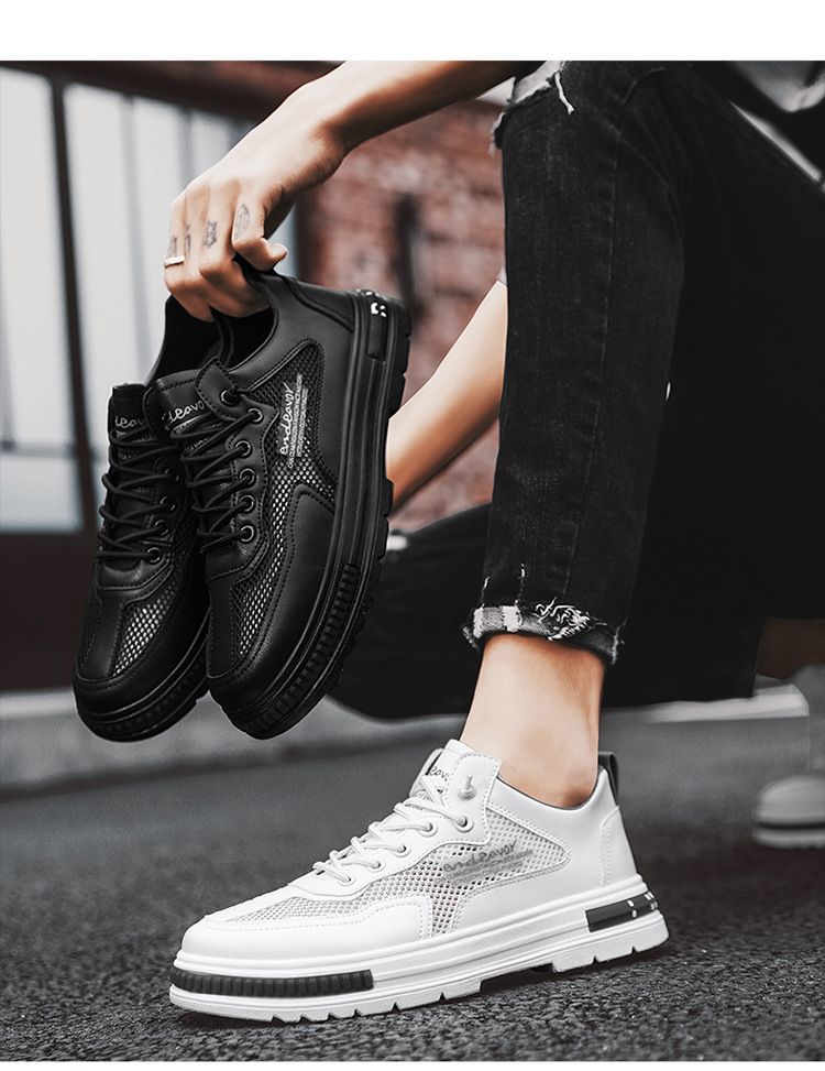 Heren Zomer Nieuwe Ademende Mesh Casual Sport Heren Lichtgewicht Een Voet Werk- en Arbeidsbescherming Trendy Schoenen_voghion.com