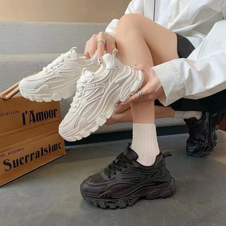 Scarpe da papà con lacci, scarpe sportive casual, scarpe singole con punta tonda e lacci, scarpe da donna all'ingrosso, stile estivo 2024_voghion.com