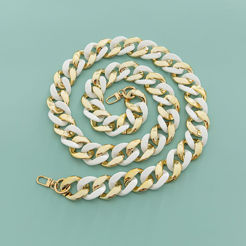 Großer, 4 cm x 3,3 cm, trendiger, rutschfester DIY-Kettenriemen aus exquisitem Harzacryl, breiter Schultergurt für Taschen_voghion.com