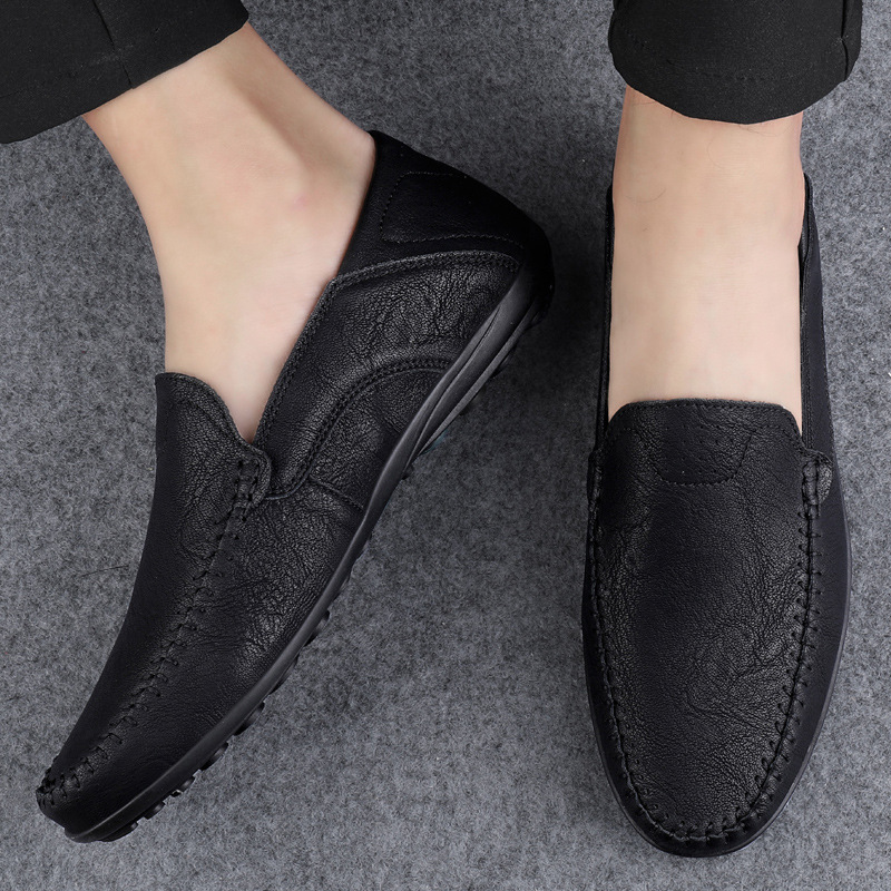 2025 Neuer Trend im britischen Stil, große Größe, lässige Slip-On-Schuhe für Herren in Volltonfarbe_voghion.com