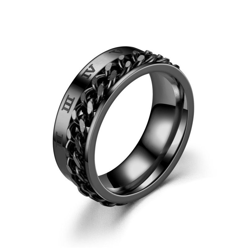 Cooler drehbarer Edelstahlring für Männer, hochwertiger Angstzappel-Multifunktions-Spinner-Kettenringe, Punk-Schmuck_voghion.com