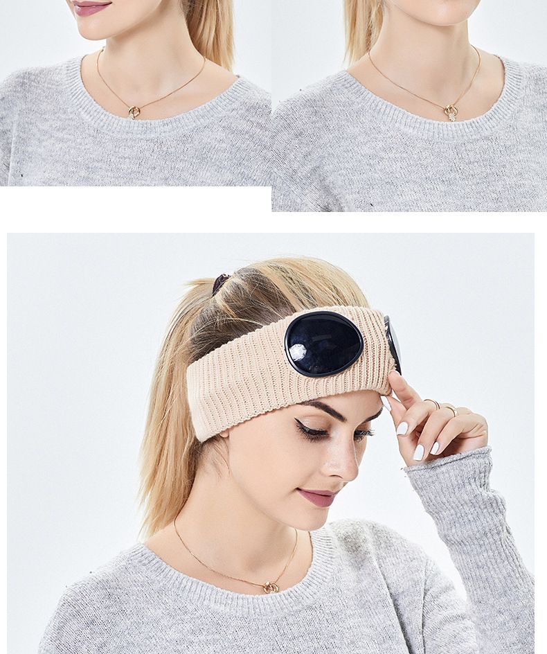 Unisex Accessories akinių vilnos galvos juostelė pora kasdieniška galvos juosta paprasta vėjui atspari megzta galvos juosta_voghion.com