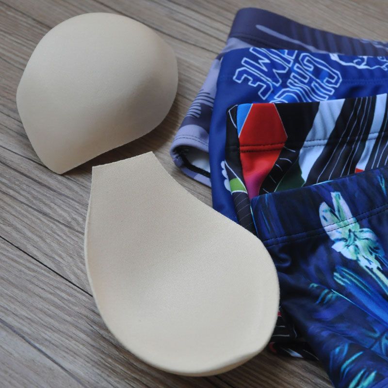 UXH Nordic Men's Green Leaf Fashion Sexy Underwire Enhancing Swim Trunks Summer Trendy Beach Boxer Shorts_voghion.com