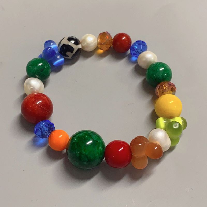 E-home's New Natural Pearl Mixed With Rainbow Necklace, Fashionable Collision Sweater, Collarbone Chain, CHOKER_voghion.com