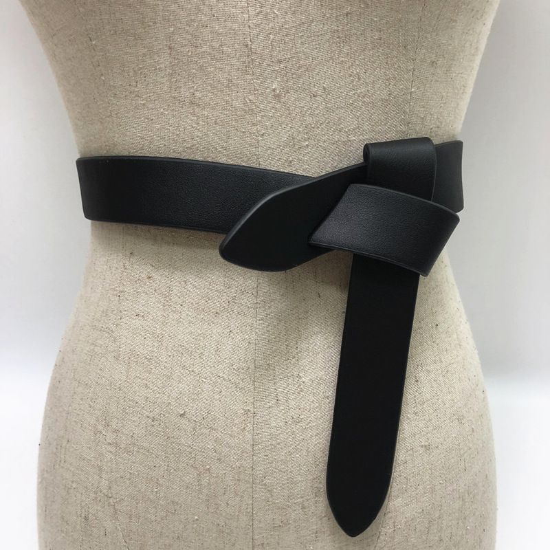 Cinto de couro marrom quente, moda feminina, casual, designer, acessórios para vestido, gótico, vintage, com nó, espartilho para mulheres_voghion.com