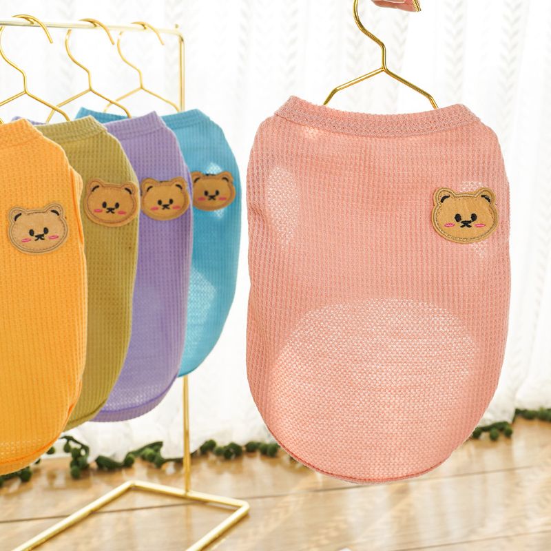 Haustierkleidung Waffelbär Sommerweste Teddy mittlere und kleine Hundekatze Hundekleidung Fabrik Großhandel_voghion.com