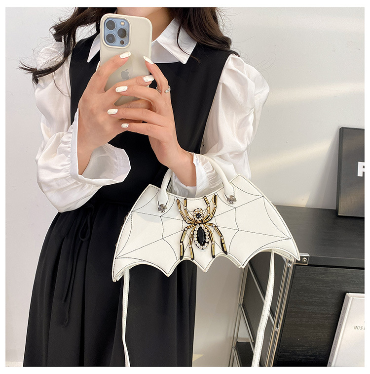 Women's Bags Handbag Fashion Creative Handmade Spider Bag Personality Embroidery Diamond Women's Bag PU Messenger Bag_voghion.com