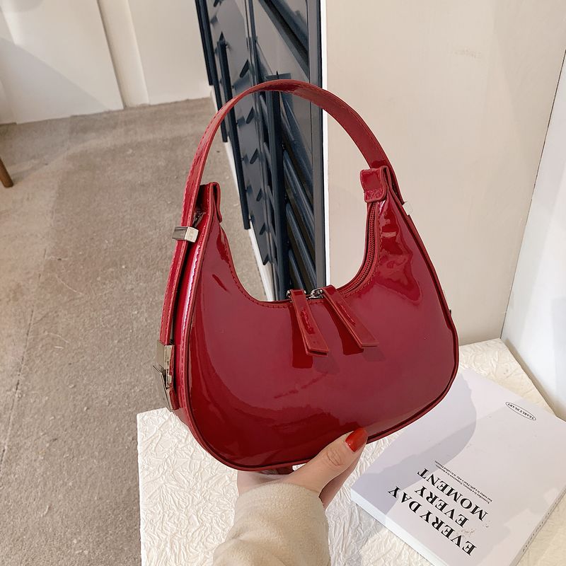 Félhold alakú Vintage PU bőr kis válltáska nőknek és lányoknak Hobo kézitáska retro piros női hónalj pénztárcák táskák_voghion.com