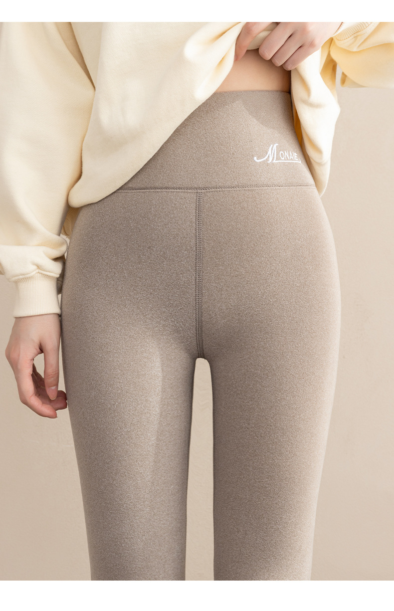 Leggings en velours pour femmes, plus pantalon thermique épais en velours, taille haute, coupe cintrée, sous-vêtements auto-chauffants sans trace_voghion.com