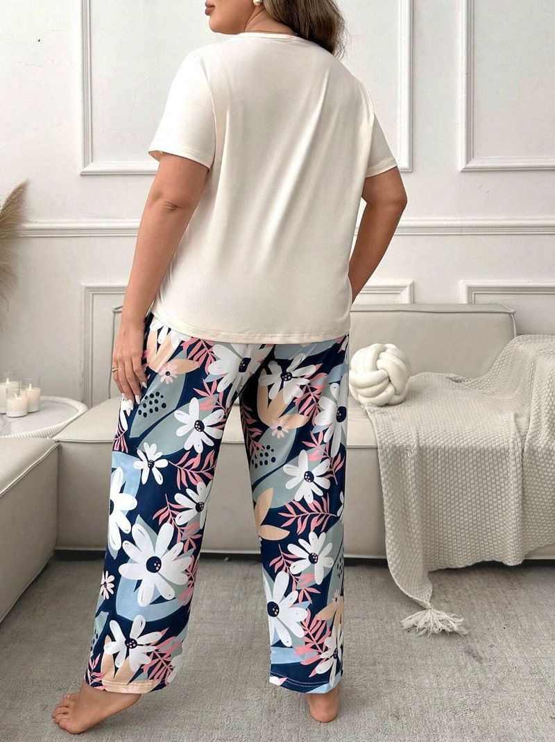 Women's Sleepwears Four Seasons T Shirts And Trousers Women's Pajamas Plus Size Home Clothes Suits_voghion.com