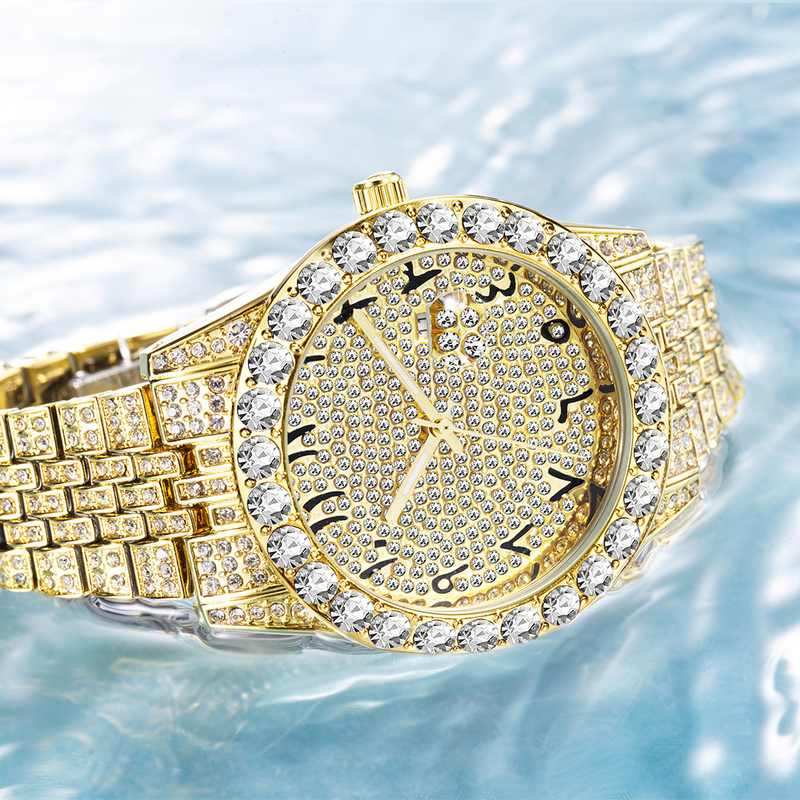 MISSFOX Herren-Armbanduhr, Hip-Hop-Mode, voller Diamanten, hochwertiges Gold, großes Zifferblatt, wasserdichte Quarzuhr_voghion.com