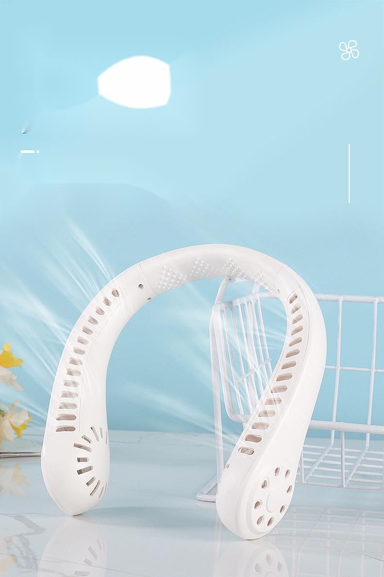 Tragbarer Mini-Halsventilator, faltbar – wiederaufladbar über USB, geräuschloser Betrieb für Studenten und Sport_voghion.com