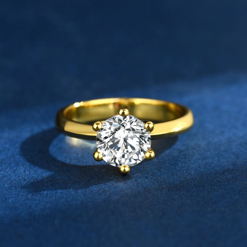 Mosag Stoe Colorless, Luxury ad Uique Desig, Two Carat Zirco Rig, High ed White Copper Plated Food Rig for_voghion.com