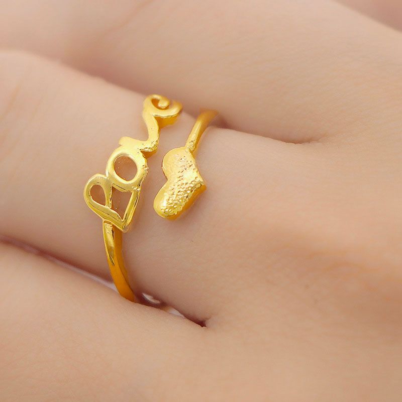 Vietnamese Sand Gold Women, Plated In Monotonous Color, With An Open Mouth Ring That Remains Colorfast For A Long Time._voghion.com
