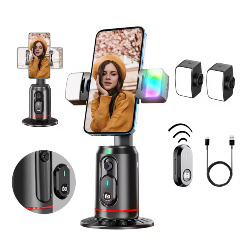 Handheld Gimbal Stabilizer 360-degree Rotated Face Tracking Smartphone With Wireless Bluetooth Remote For IPhone Android_voghion.com
