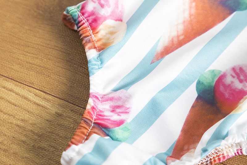 Maiô de melancia para bebês e crianças, biquíni com flores 3D, roupa de banho_voghion.com