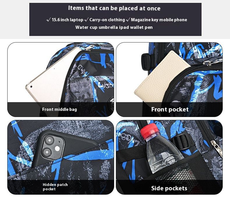Backpack Trendy Junior And Senior High School Student Backpack Fashion Camouflage Travel Large Capacity Computer Backpack_voghion.com