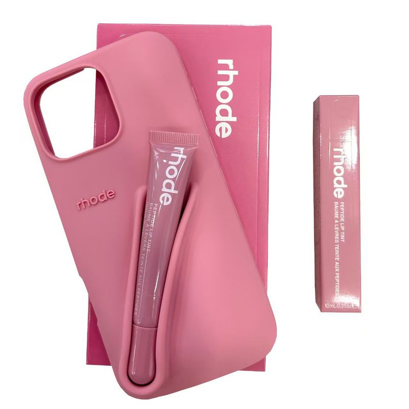 Batom Hailey, mesmo estilo de gloss labial 1514, capa de silicone compatível com iPhone 16 Pro Max, capa protetora à prova de choque._voghion.com