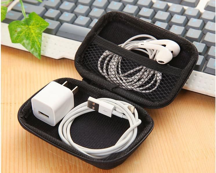 Přenosná úložná taška na headset, přenosný box na mobilní telefon, datový kabel, nabíječku, úložný box na klíče, kosmetická taška_voghion.com