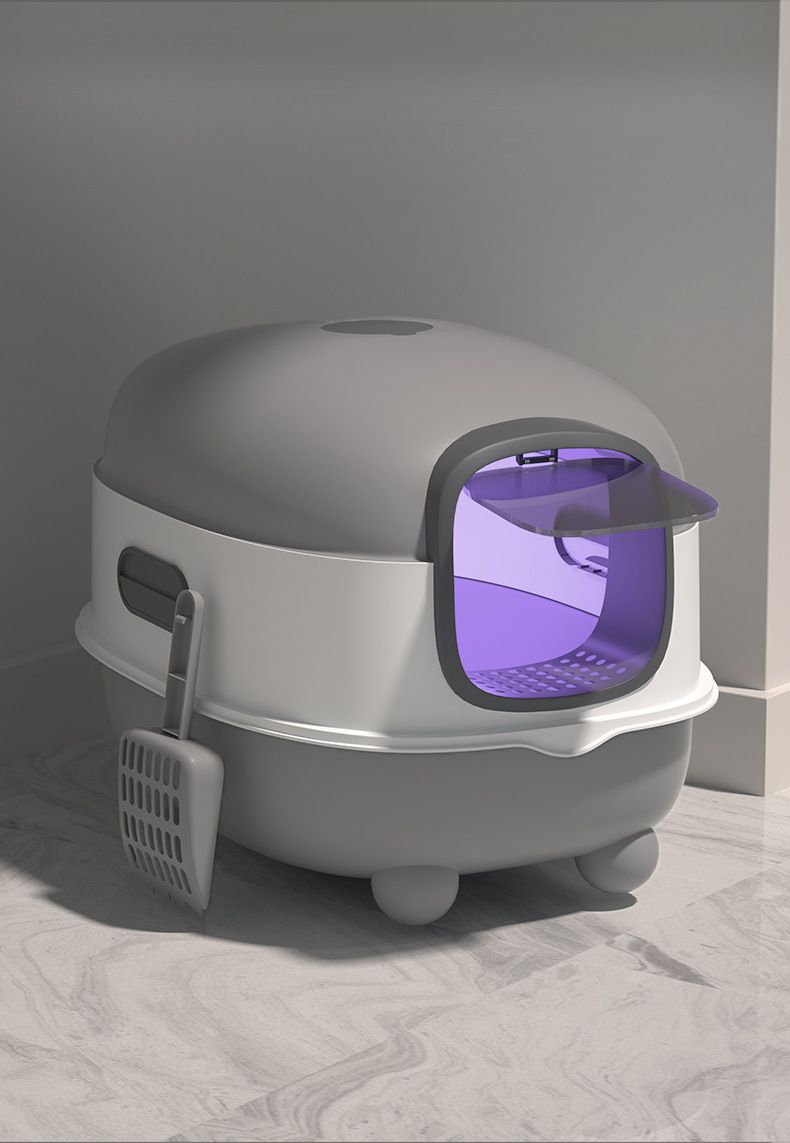 Cat Litter Box Oversized Automatic Cat Toilet Cat Litter Box Fully Enclosed Smart Litter Tray Anti Splash Feces Basin For Kittens_voghion.com