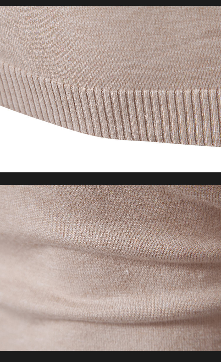 Autumn and Winter New Simple Solid Color Fashion Men's Casual High Neck Underlay Sweater_voghion.com