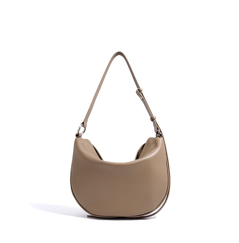 Sac à main Hobo en cuir véritable pour femme, design classique Crescent, grande capacité, bandoulière_voghion.com