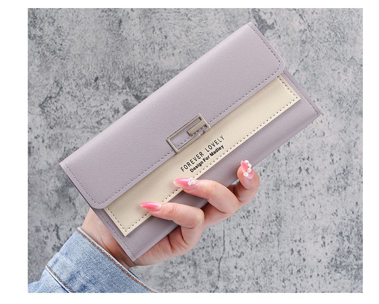Long Wallet Ladies New Tri-Fold Clutch Multi-Functional Pu Bag Wallet_voghion.com