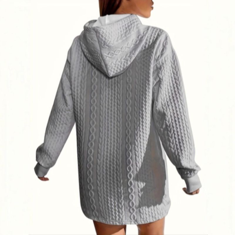 Oversize-Strickpullover mit Kapuze für Damen – gemütlicher Langarmpullover mit Kängurutasche für Herbst und Winter_voghion.com