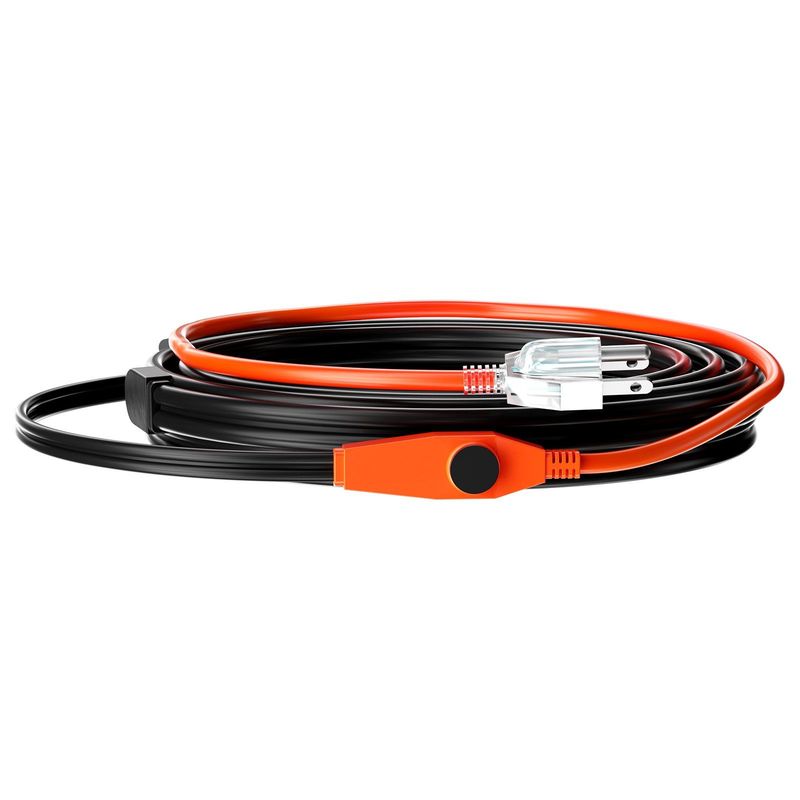 Pipe Heating Cable 24FT 7W/FT Heat Tape For Pipes With Built-in Thermostat_voghion.com