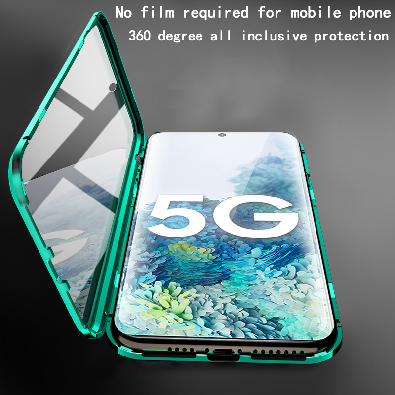 Estojo de vidro de proteção magnética de dupla face para Samsung Galaxy S8 S9 S10 Plus S20 S21 S22 S23 Ultra Note8 Note9 Note10 Note20Ultra Cover_voghion.com