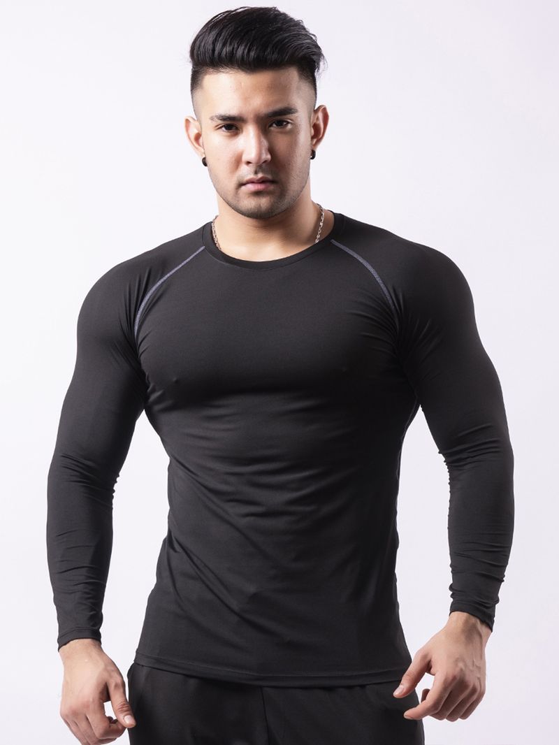 Multi Functional Fitness Suit Men's Four Season High Elasticity Breathable Quick Drying Long Sleeved Sportswear_voghion.com