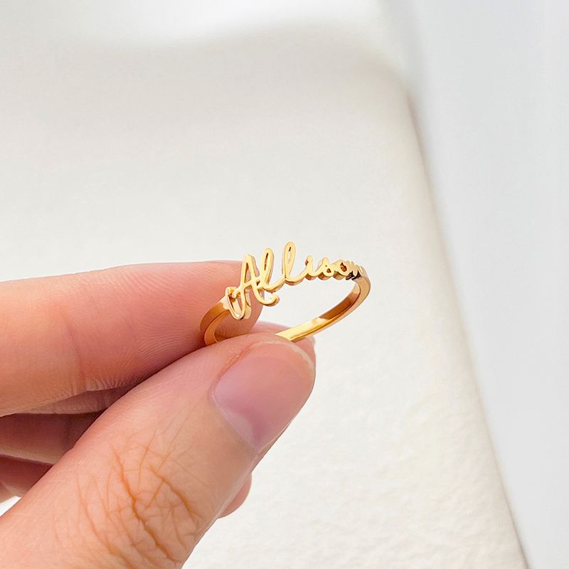 Moda Minimalista Piccolo Nome Personalizzato per Donne Anelli di Nozze in Acciaio Inox Personalizzati Consegna Gratuita Coppia Anello in Oro Regalo_voghion.com