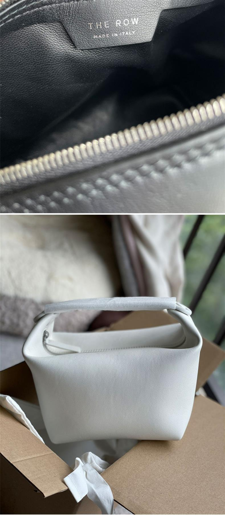 Pure Original The * Row High-End-Hauptschicht aus Rindsleder, minimalistische Lunchbox-Tasche, Mini-Handtasche aus echtem Leder für Mädchen_voghion.com