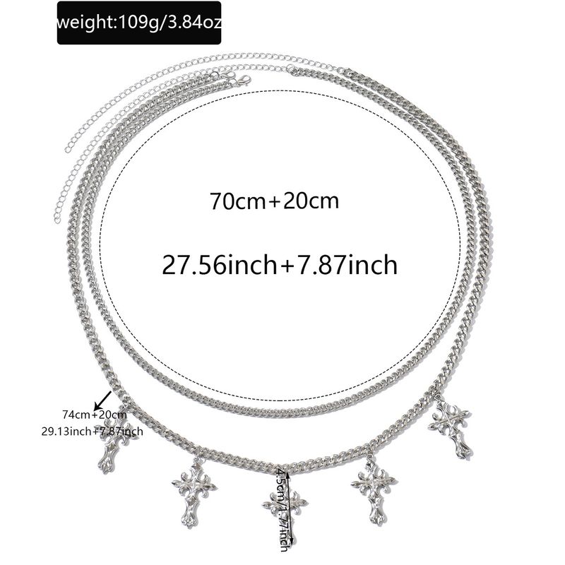 Catena per la vita con ciondolo a croce all'ingrosso, gioielli personalizzati europei e americani, design impilabile multistrato da donna, catena per il corpo sexy_voghion.com