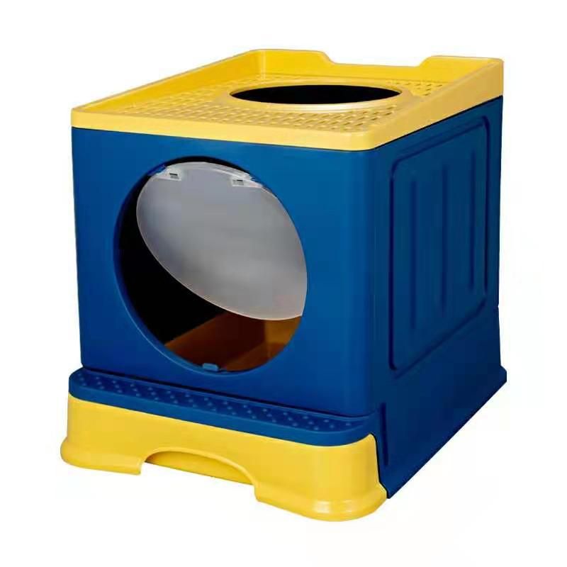 New Pet Drawer-Style Folding Litter Box Fully Enclosed Splash-Proof Toilet Odor-Resistant Cat Supplies_voghion.com